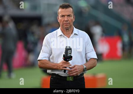 Bologna, Italien. 04.. Juni 2022. Lothar MATTHÄUS, Einzelbild, Einzelmotiv geschnitten, Halbfigur, Halbfigur. Fußball UEFA Nations League, Gruppenphase 1.Spieltag Italien (ITA) - Deutschland (GER) 1-1, am 4.. Juni 2022, Renato Dall `Ara Stadium Bologna Credit: dpa/Alamy Live News Stockfoto